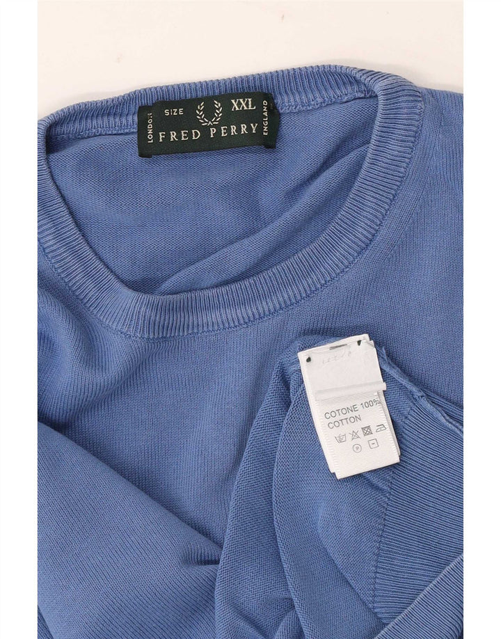 Мужской джемпер с круглым вырезом Fred Perry 2XL, синий хлопок