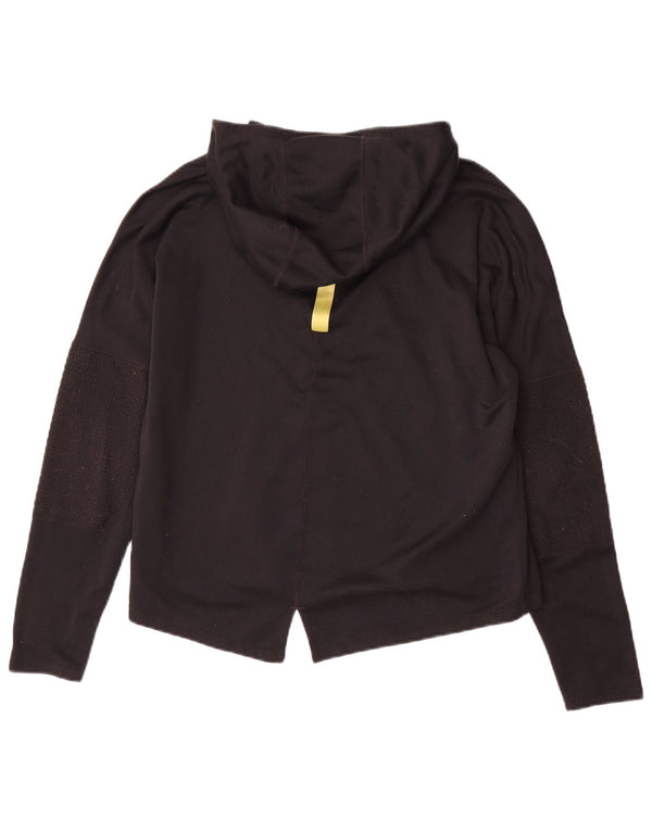 Женский топ для бега с капюшоном и графикой NIKE UK 14, средний черный цвет