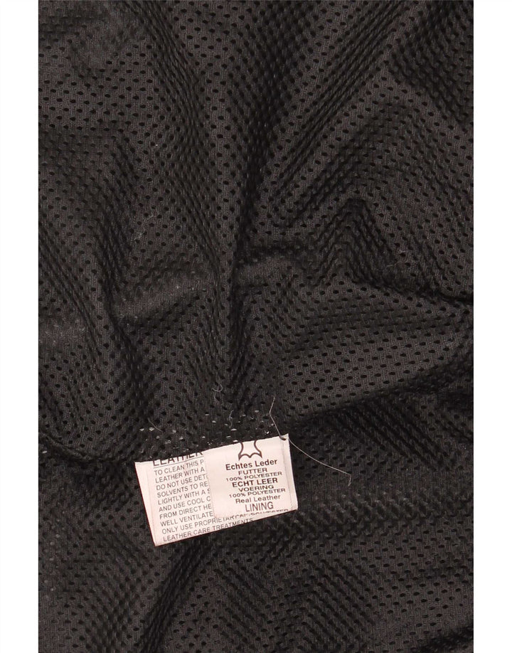 Винтажная мужская кожаная байкерская куртка UK 44 2XL, черная