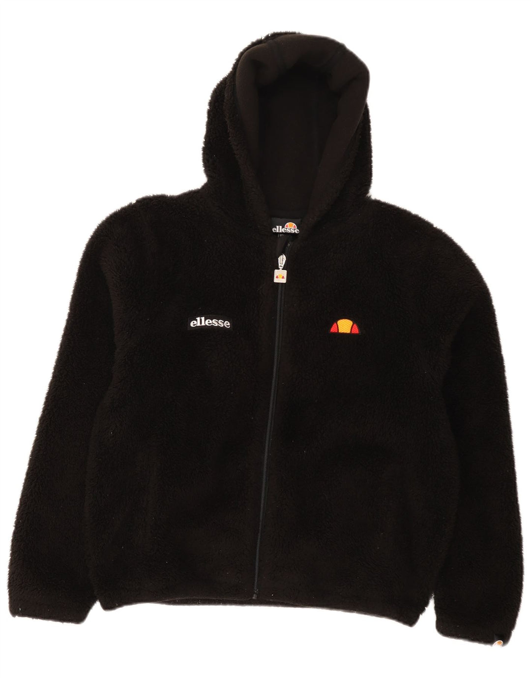 Флисовая куртка Ellesse с капюшоном для девочек 12-13 лет, черный полиэстер