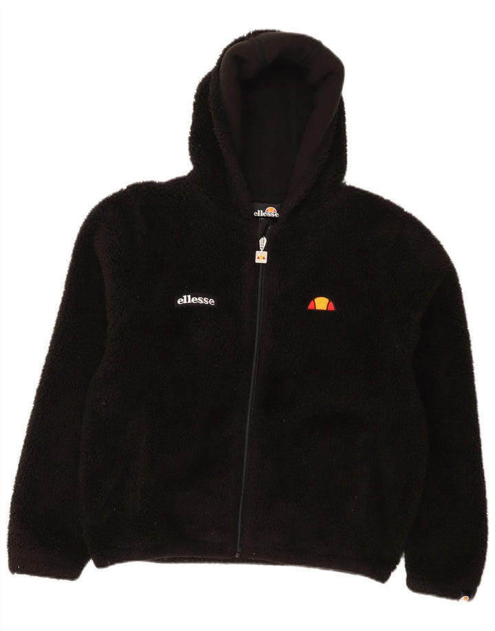 Флисовая куртка Ellesse с капюшоном для девочек 12-13 лет, черный полиэстер