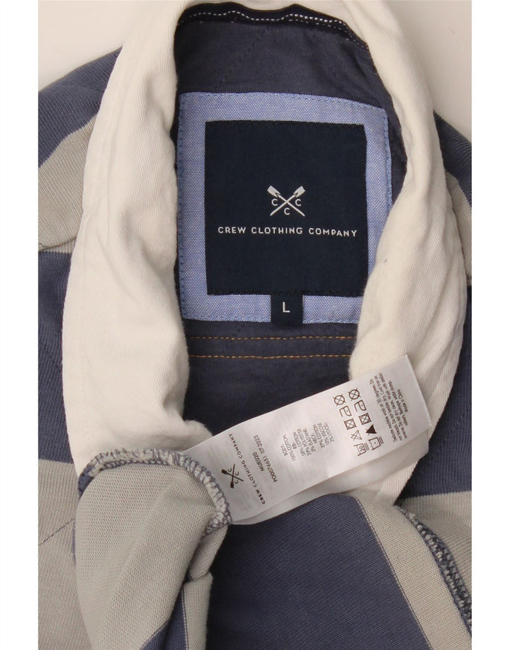 Мужская рубашка-поло для регби с длинными рукавами и графикой, большая серая полоска, ОДЕЖДА ЭКИПАЖА