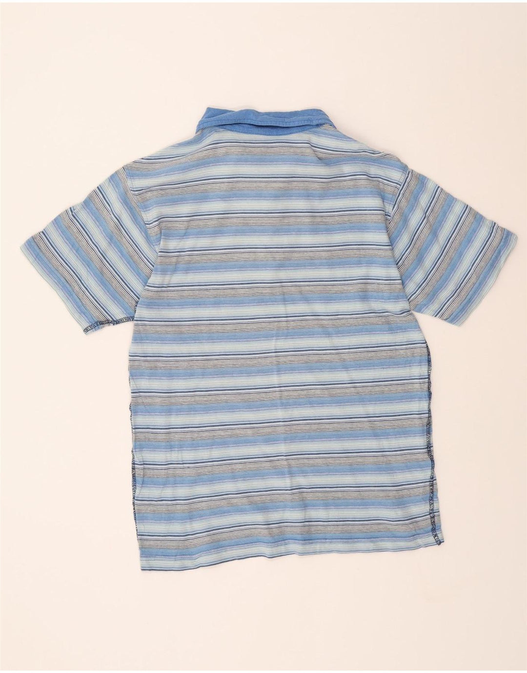 LEVI'S Mens Polo Shirt Small Blue Striped Cotton Vintage Levi's and Second-Hand Levi's from Messina Hembry 