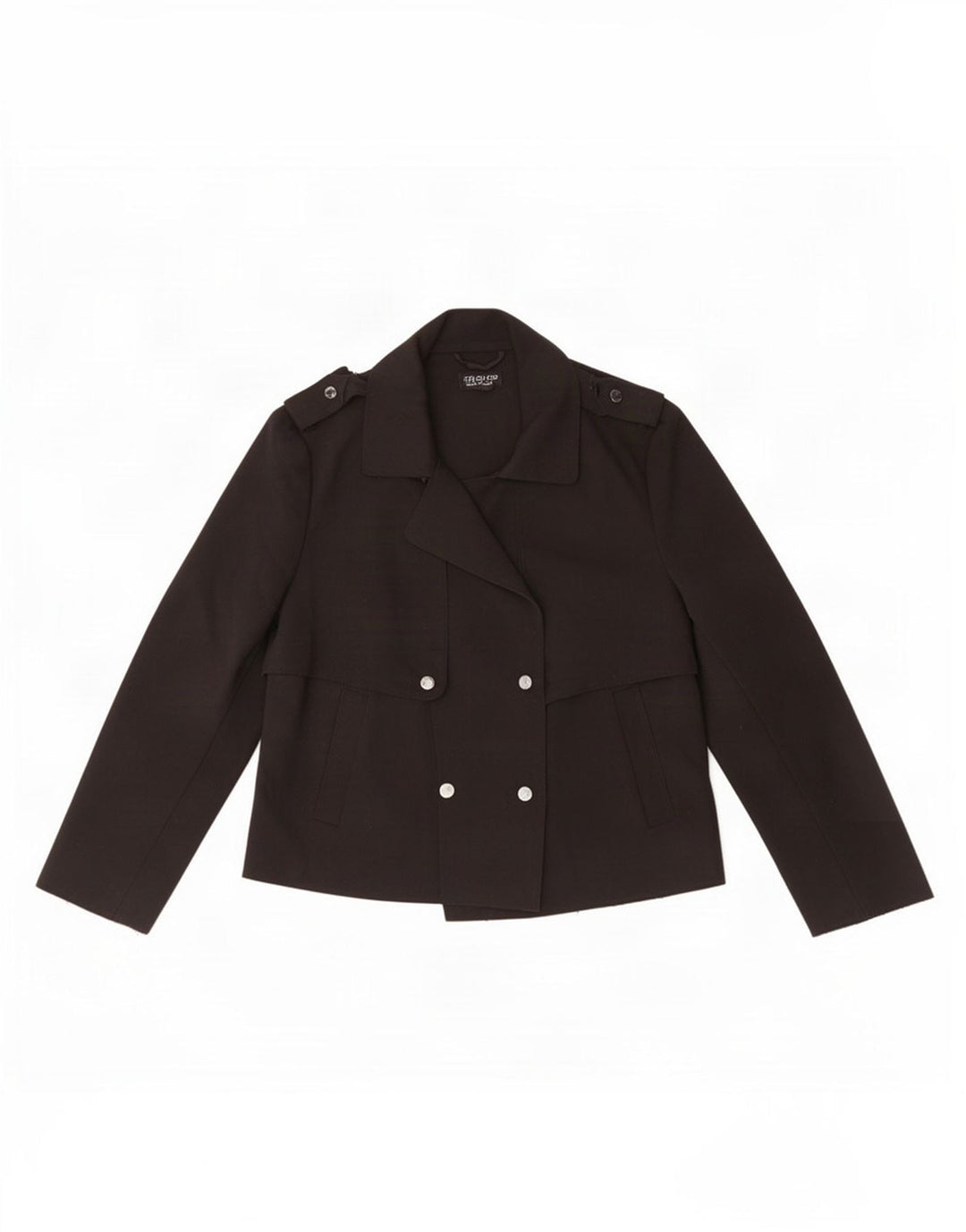 Женский короткий тренч Topshop UK 12, средний черный полиэстер