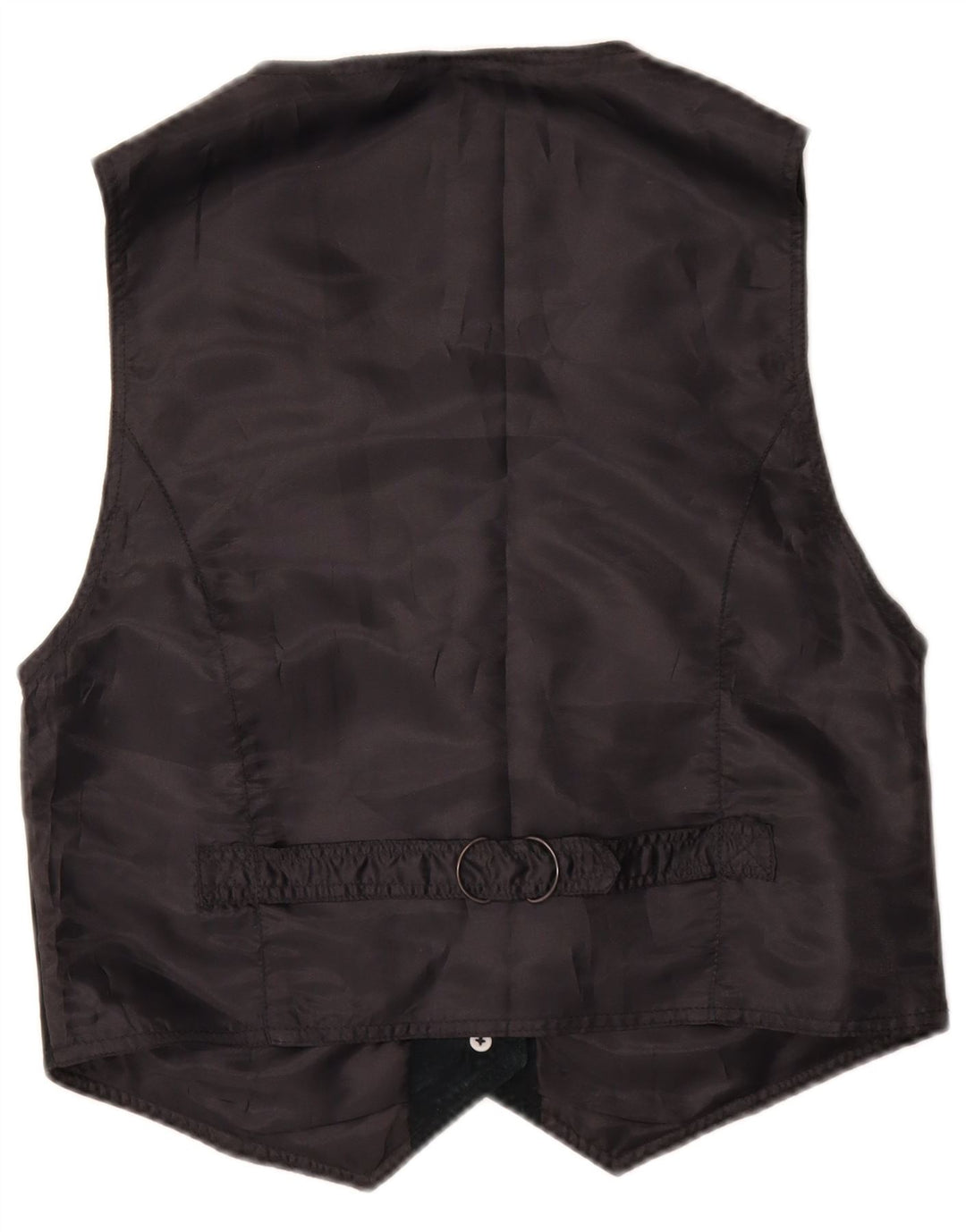 Винтажный женский замшевый жилет UK 10, маленький черный кожаный