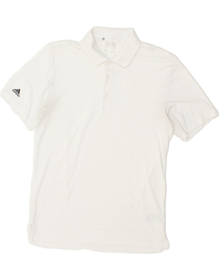 ADIDAS Mens Polo Shirt Small White Polyester Vintage Adidas and Second-Hand Adidas from Messina Hembry 