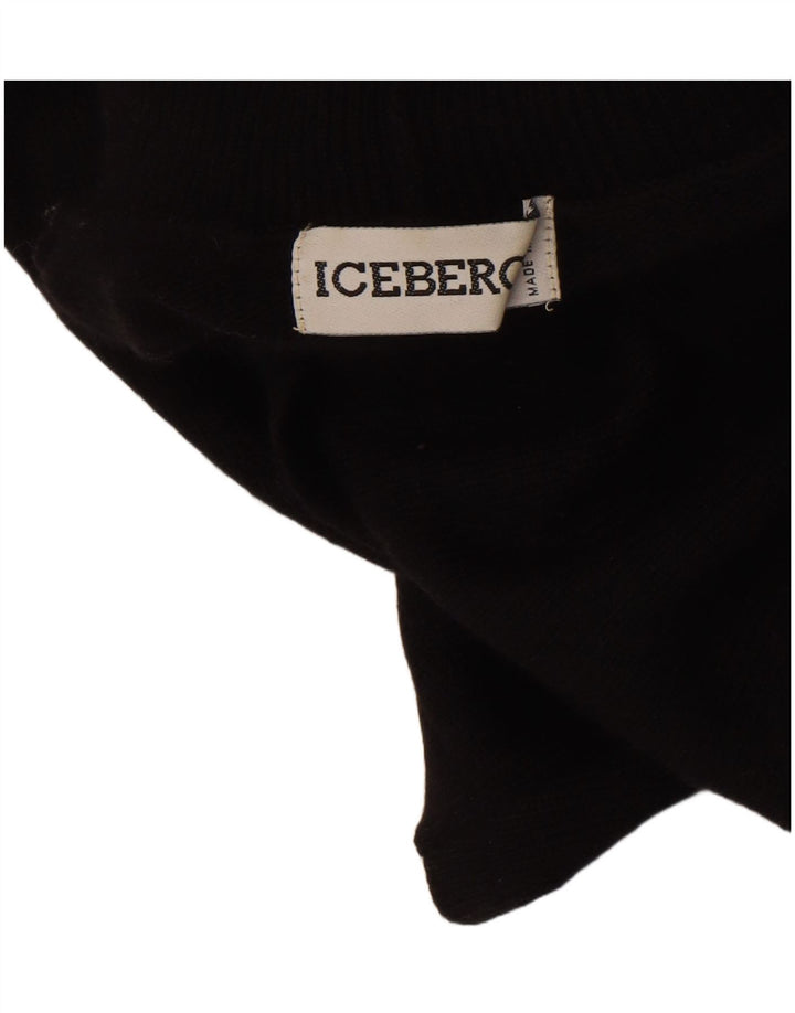 Женский джемпер с высоким воротником Iceberg Looney Tunes IT 46, большой черный, шерсть