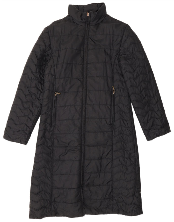 Женское стеганое пальто Zara UK 14, большой черный нейлон