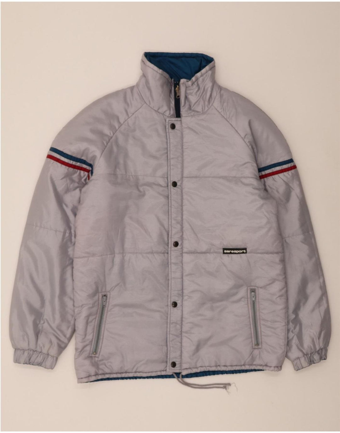 VINTAGE Mens Reversible Padded Jacket IT 56 3XL Grey Polyamide Vintage Vintage and Second-Hand Vintage from Messina Hembry 