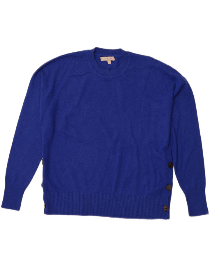 HOBBS Womens Oversized Crew Neck Jumper Sweater UK 10 Small Blue