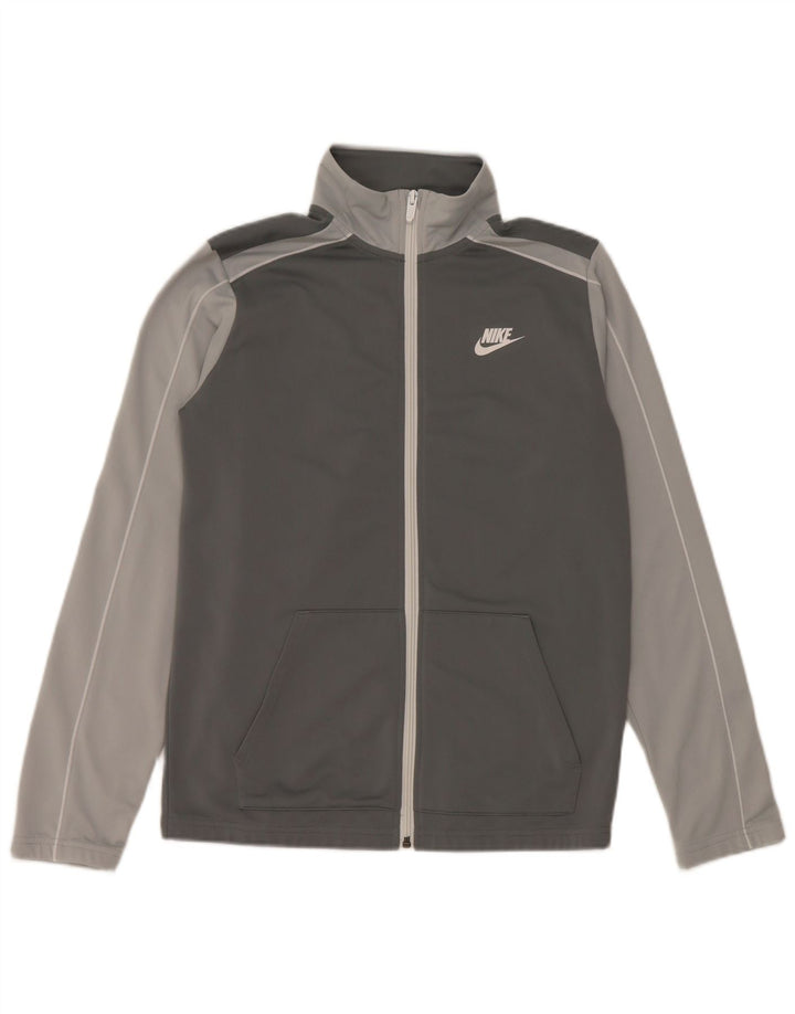 Спортивный костюм NIKE для мальчиков, верхняя куртка, 13–14 лет, XL, серый полиэстер