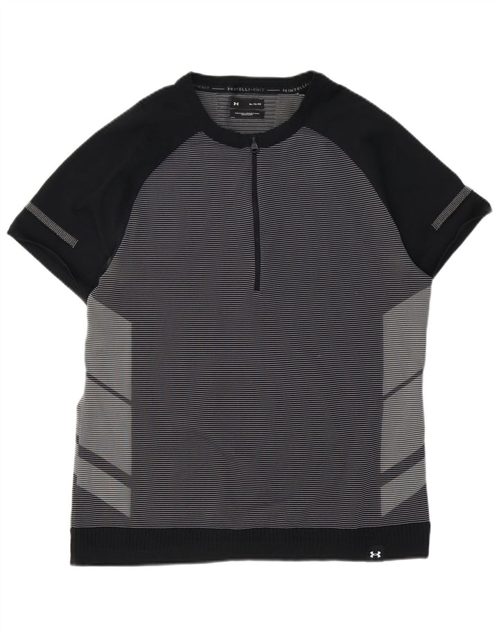 Мужская футболка UNDER ARMOR, верх XL, черный полиэстер в тонкую полоску