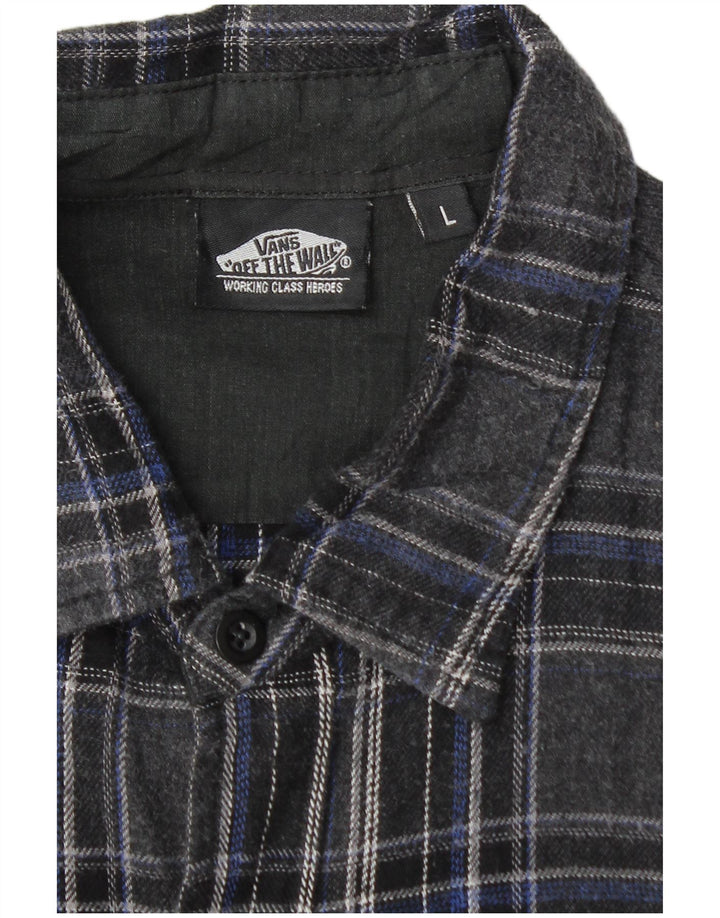 Мужская фланелевая рубашка Vans, большая серая клетка, хлопок