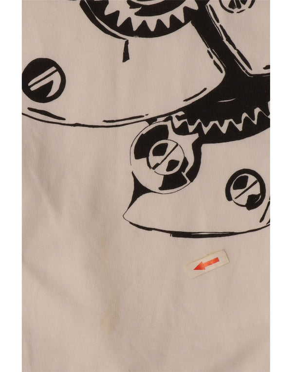 Мужской VINTAGE свитшот на молнии с рисунком, джемпер 2XL, белый хлопок