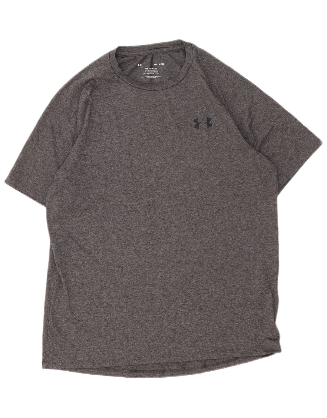 Мужская футболка Under Armour, верх из полиэстера среднего серого цвета с крапинками