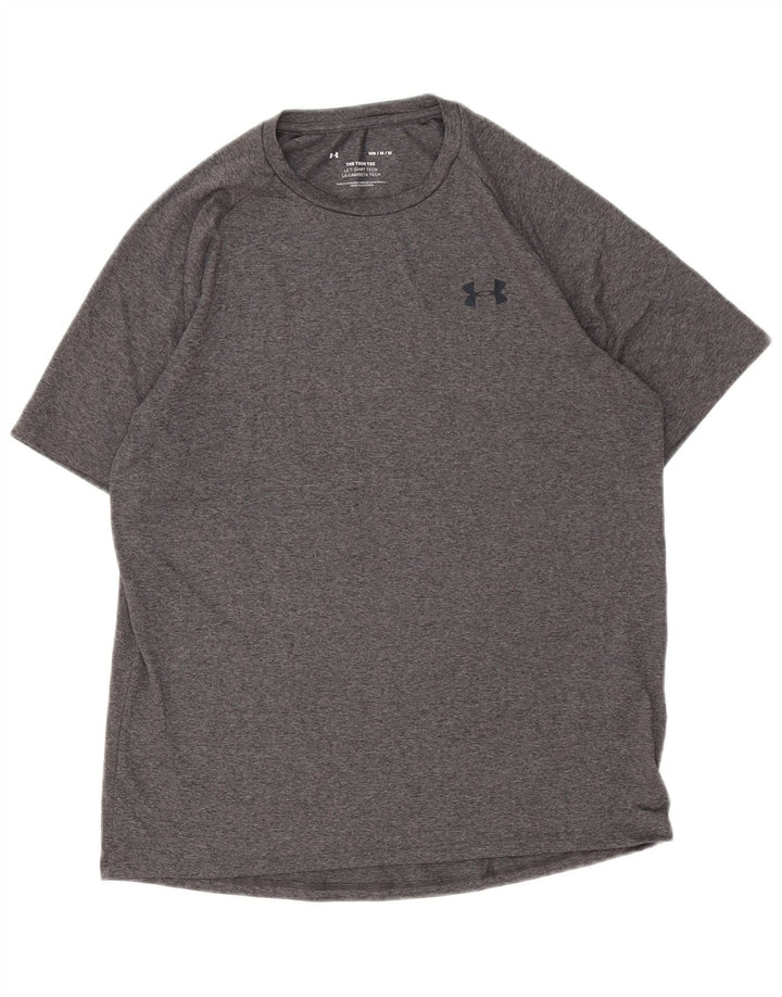 Мужская футболка Under Armour, верх из полиэстера среднего серого цвета с крапинками