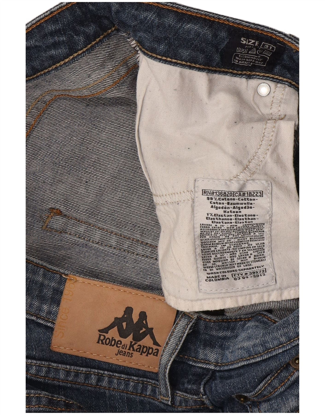 Женские узкие джинсы Kappa W31 L33, синий хлопок