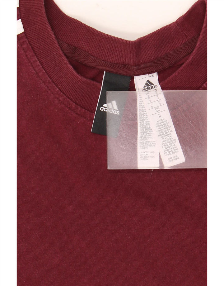 Мужская футболка ADIDAS, маленький темно-бордовый хлопок