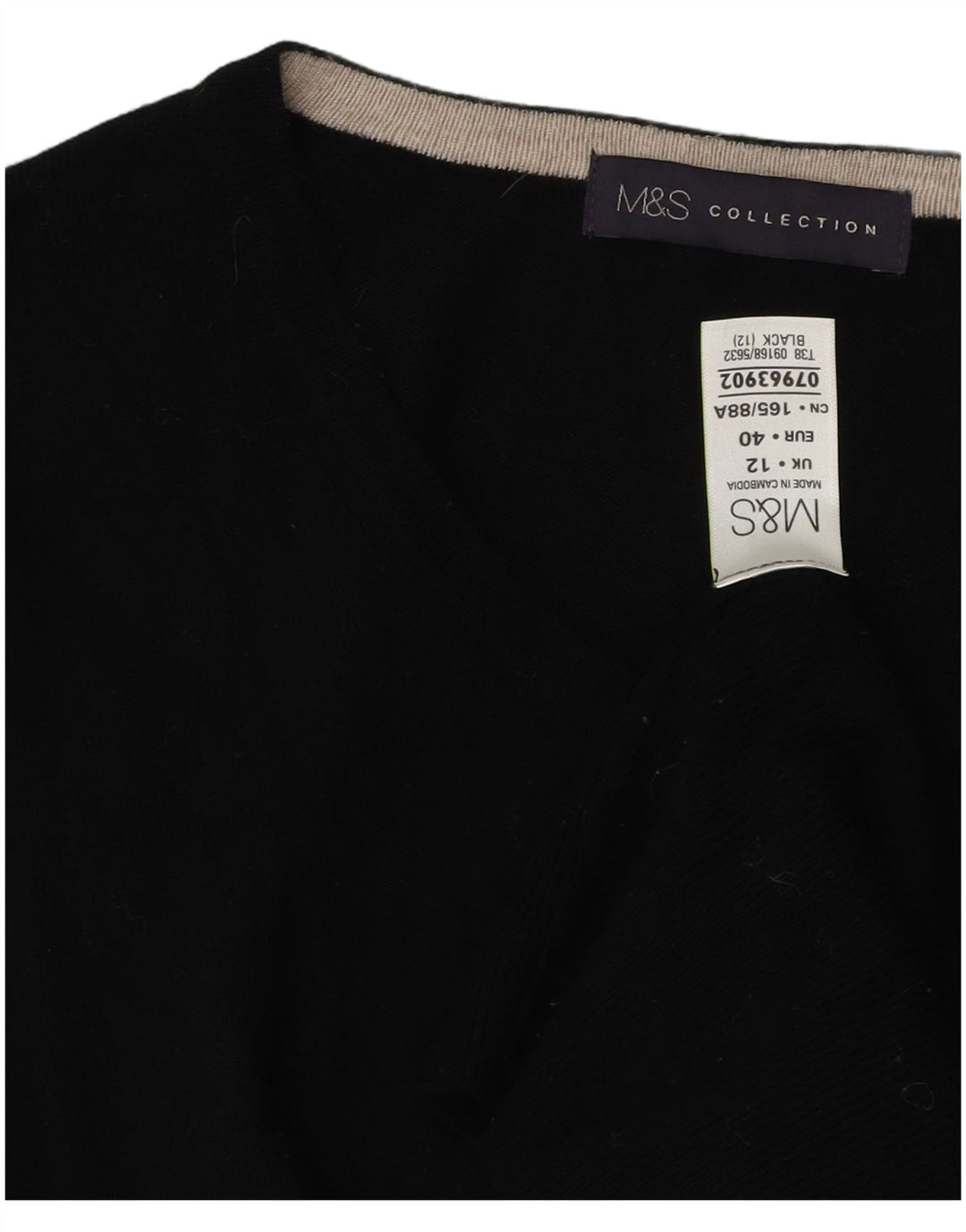Женский кардиган Marks & Spencer UK 12, средний черный вискоза