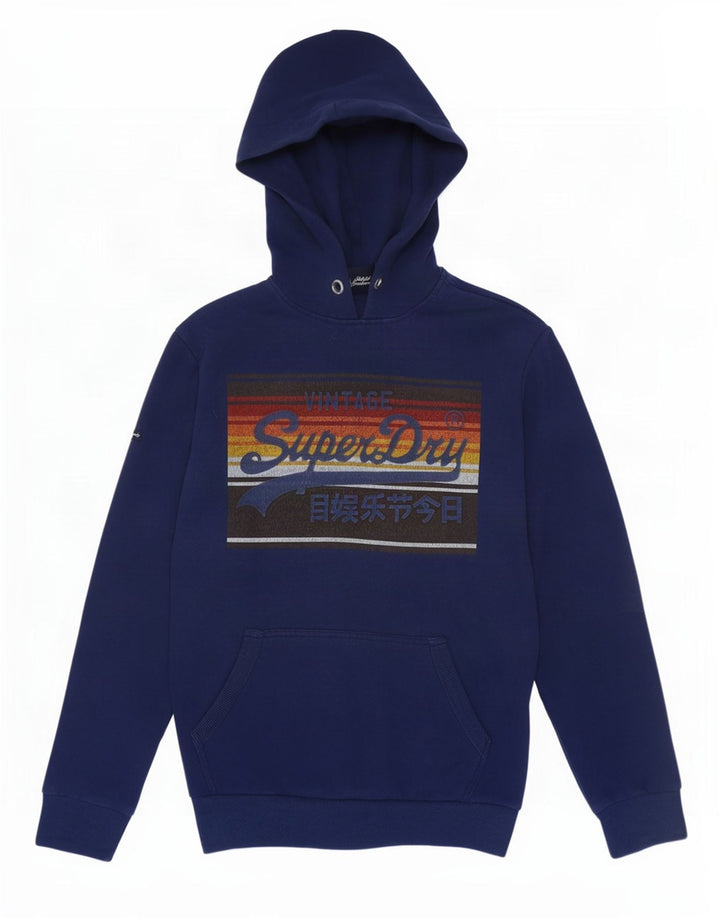 Мужской джемпер с капюшоном Superdry с рисунком, средний, темно-синий, хлопок
