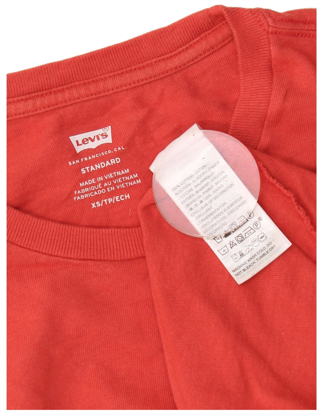 Мужская стандартная футболка Levi's Top XS, красный хлопок