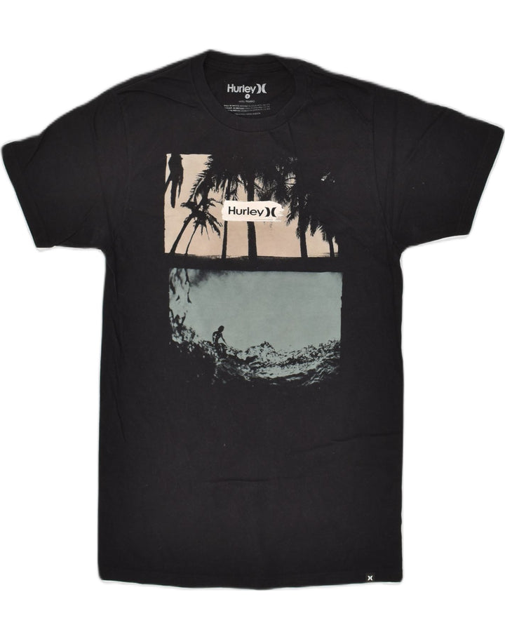 HURLEY Mens Graphic T-Shirt Top Small Black Cotton | Vintage Hurley | Thrift | Second-Hand Hurley | Used Clothing | Messina Hembry 