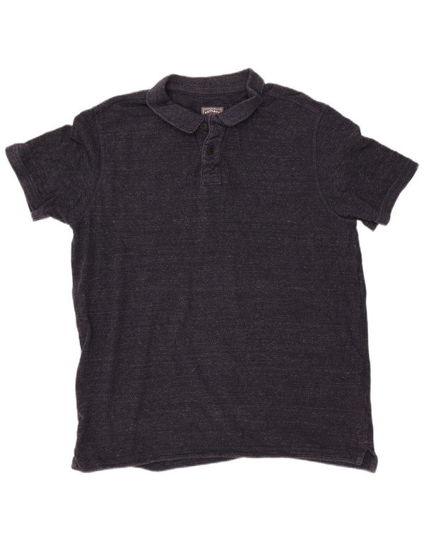 Мужская рубашка-поло FAT FACE 2XL, темно-синяя, хлопковая в крапинку