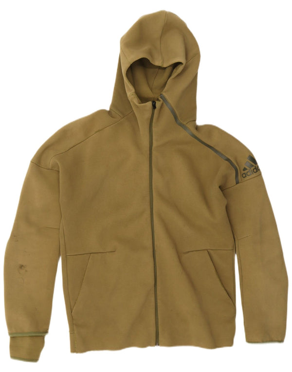 Adidas Mens Graphic Zip Hoodie Sweater Large Khaki