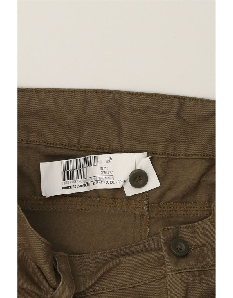 DECATHLON Mens Straight Cargo Trousers W41 L29 Khaki Cotton Vintage Decathlon and Second-Hand Decathlon from Messina Hembry 