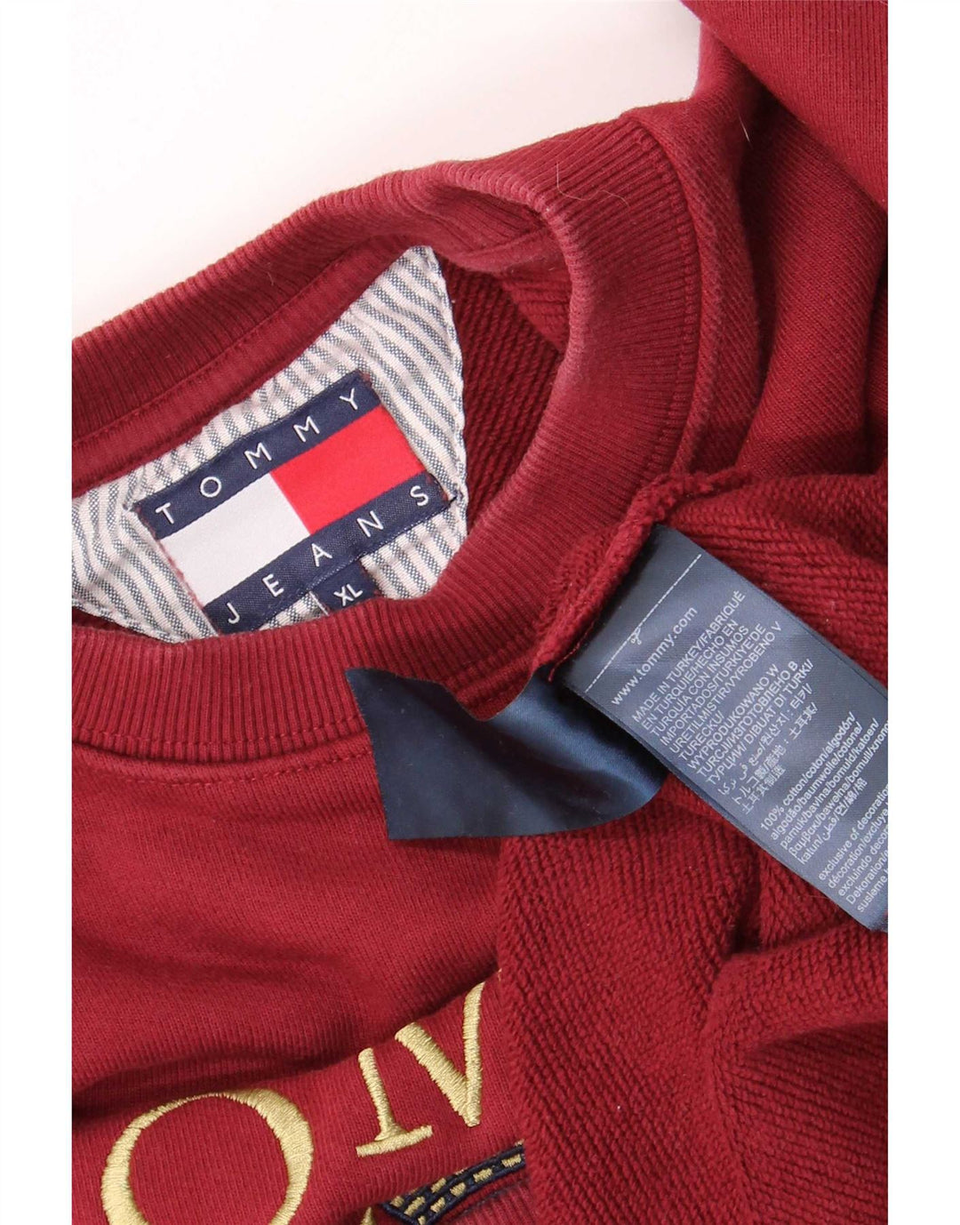 Tommy Hilfiger Мужской свитшот с рисунком XL Темно-бордовый хлопок