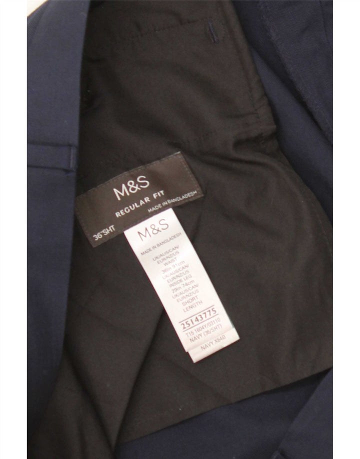 Женские костюмные брюки стандартного кроя Marks & Spencer W36 L29 темно-синие