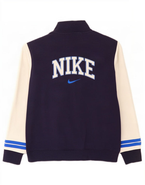 Мужской спортивный костюм Nike с графическим рисунком, большая хлопковая куртка темно-синего цвета с цветными блоками