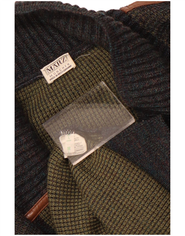 Мужской двубортный кардиган Marz, цвет ЕС 52, большой серый, шерстяной в крапинку