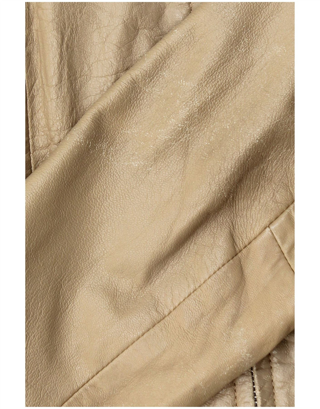 Женская укороченная кожаная куртка Zara UK 14, большая, бежевая кожа