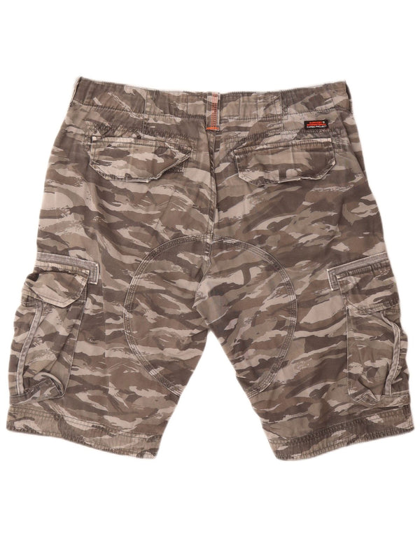 Мужские шорты-карго Superdry, большие, W36, серые, камуфляжные, хлопок