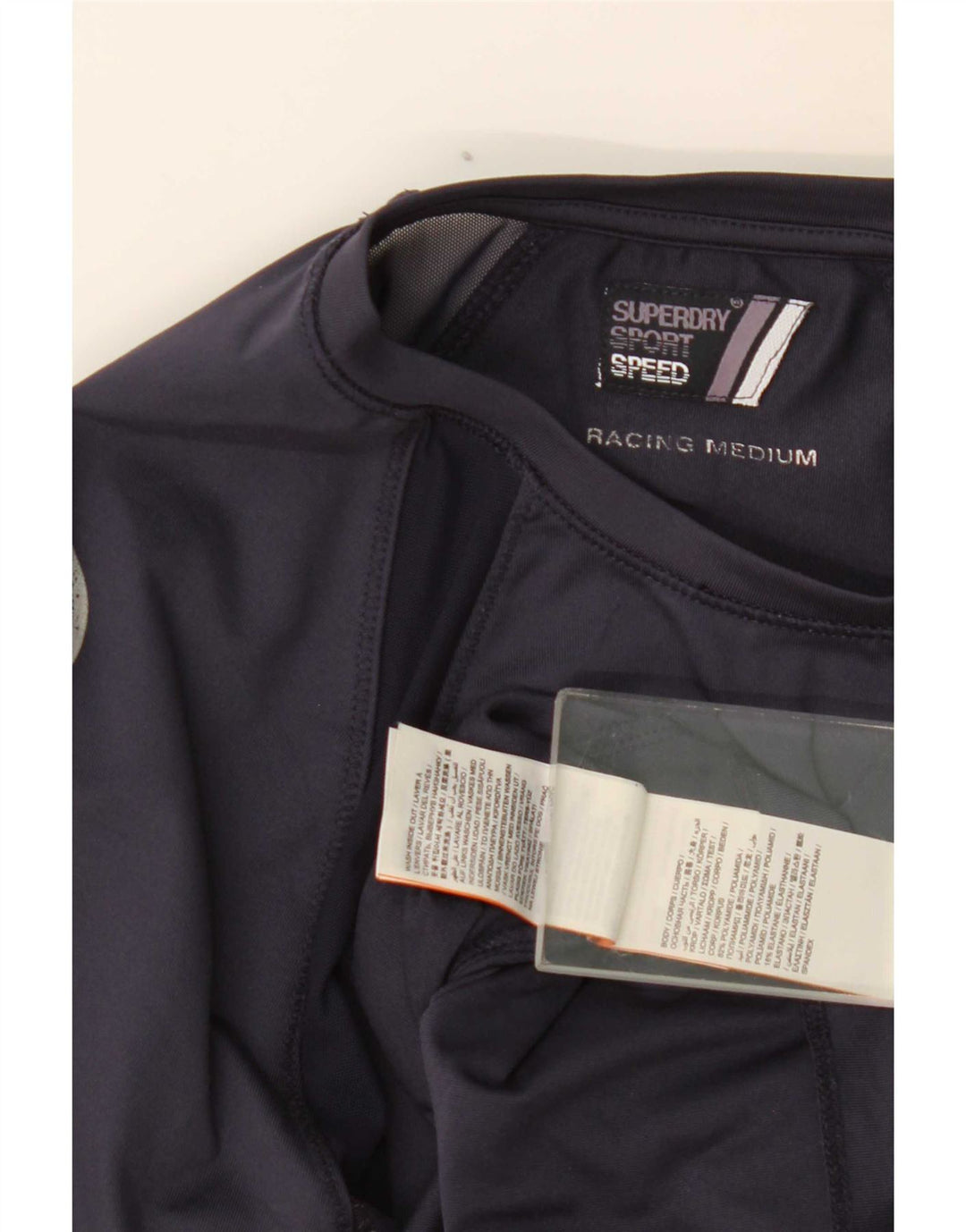 Женский топ с графическим рисунком Superdry UK 12, средний темно-синий с цветными блоками