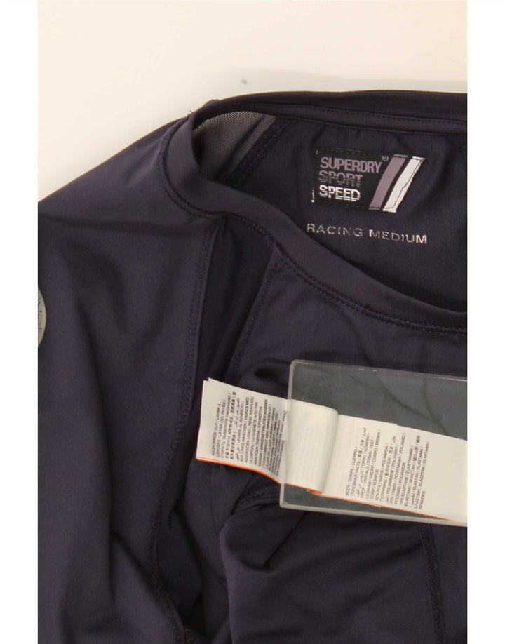 Женский топ с графическим рисунком Superdry UK 12, средний темно-синий с цветными блоками
