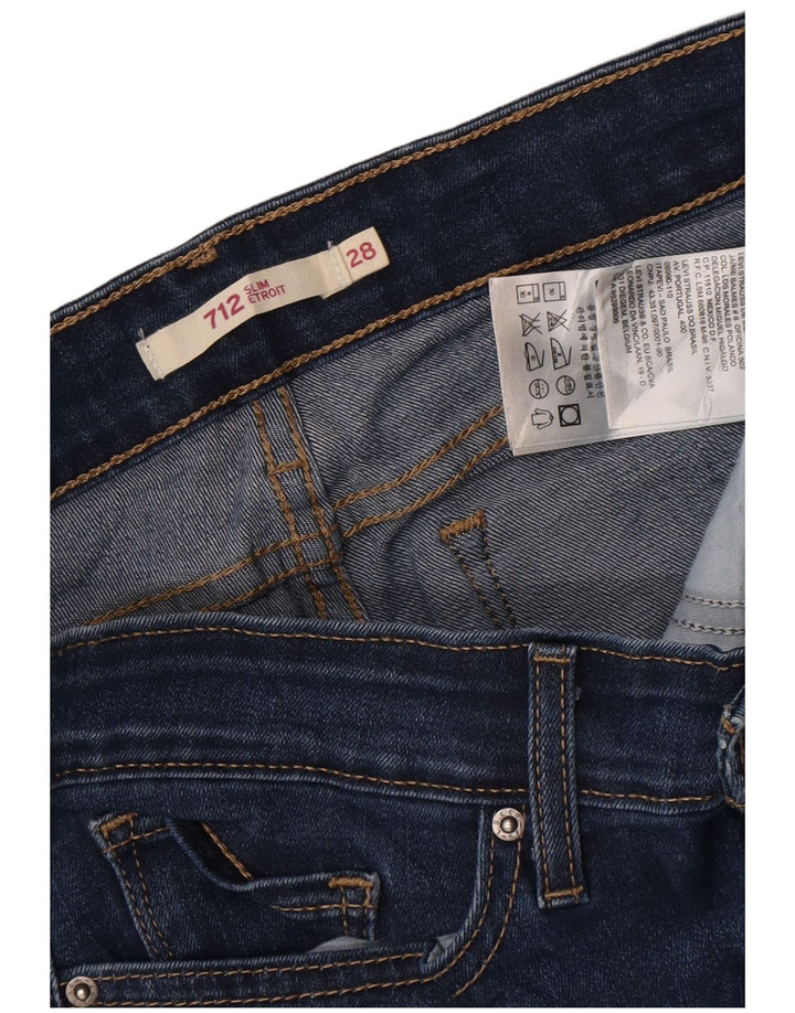 Женские узкие джинсы Levi's 712 W28 L31 синие, хлопок