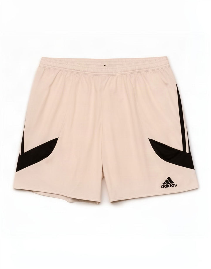 Мужские спортивные шорты Adidas Climalite, большие белые полиэстер с цветными блоками