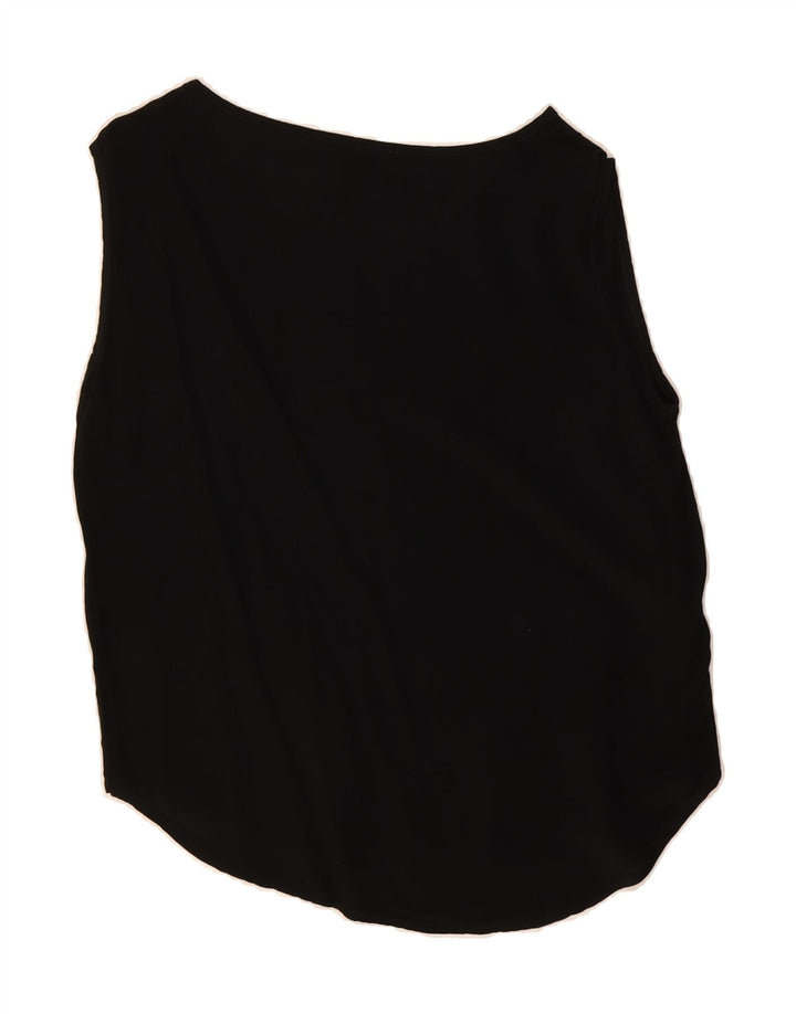VINTAGE Womens Oversized Vest Top US 4 Small Black Viscose Vintage Vintage and Second-Hand Vintage from Messina Hembry 