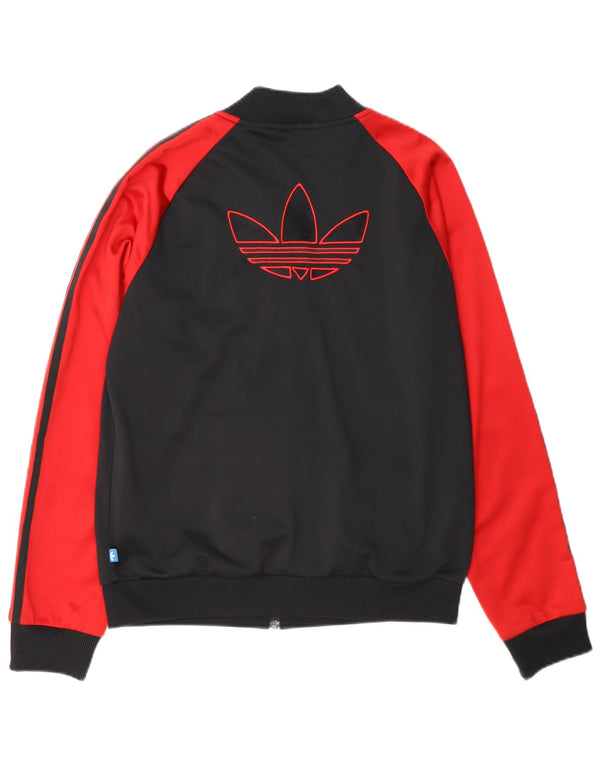 Женский спортивный костюм Adidas Top Jacket UK 14, большой черный полиэстер с цветными блоками