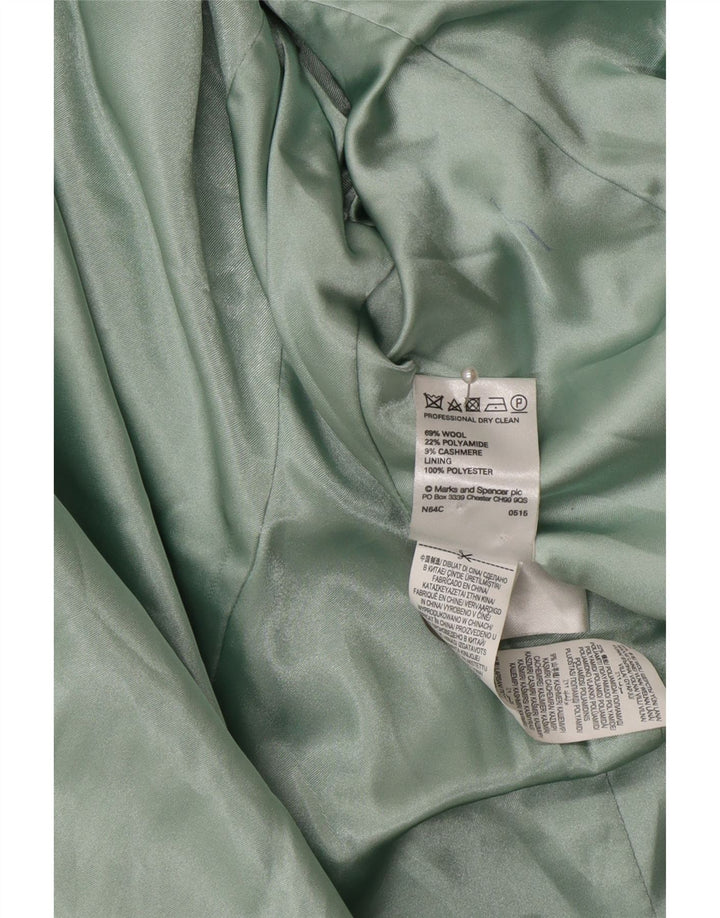 Женское двубортное пальто Marks & Spencer UK 16, большое зеленое шерсть
