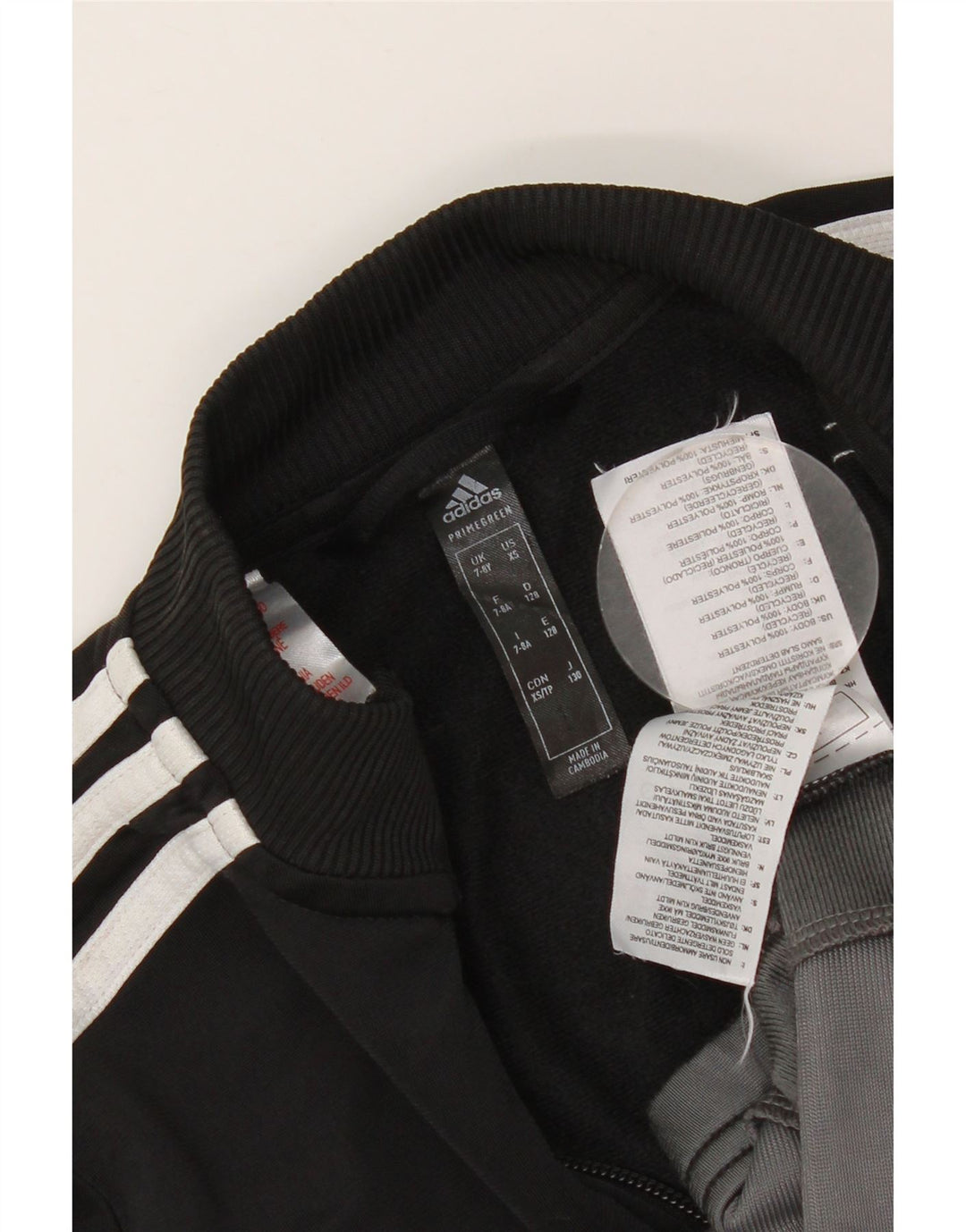 Спортивный костюм Adidas для мальчиков, верхняя куртка 7-8 лет, черный полиэстер с цветными блоками