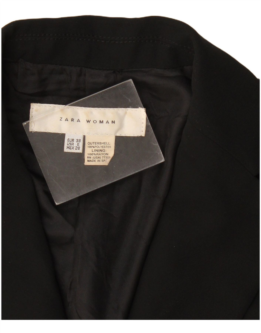 Женский пиджак на 1 пуговице Zara EU 38, средний черный полиэстер