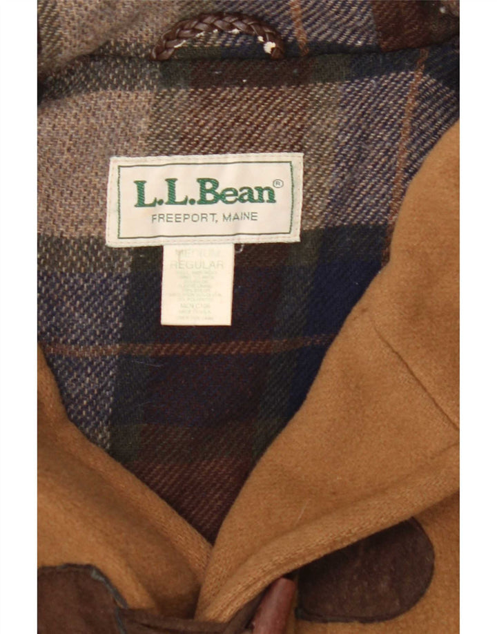 Мужской дафлкот с капюшоном L.L.Bean UK 38, средний бежевый, шерсть