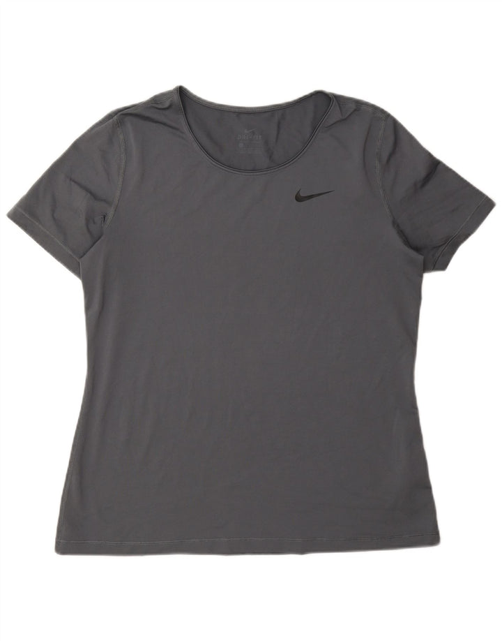 Женская футболка Nike Dri Fit Top UK 16, большой серый полиэстер