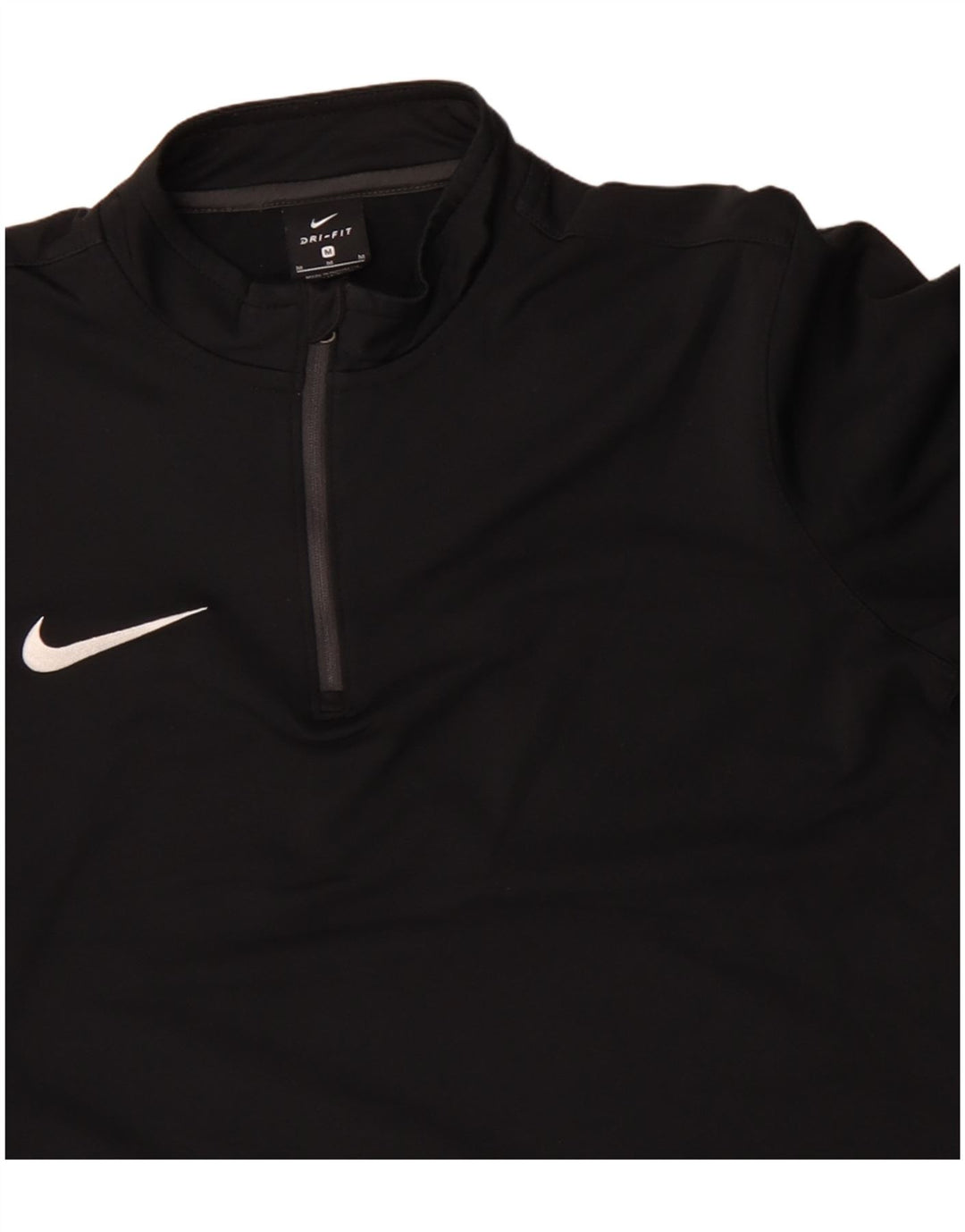 Мужской пуловер NIKE Dri Fit с воротником на молнии, спортивный костюм, средний черный полиэстер