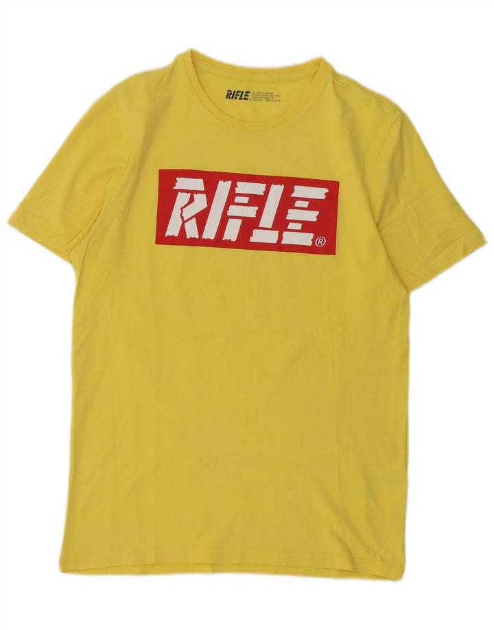 Мужская футболка с рисунком Rifle Top из хлопка среднего желтого цвета