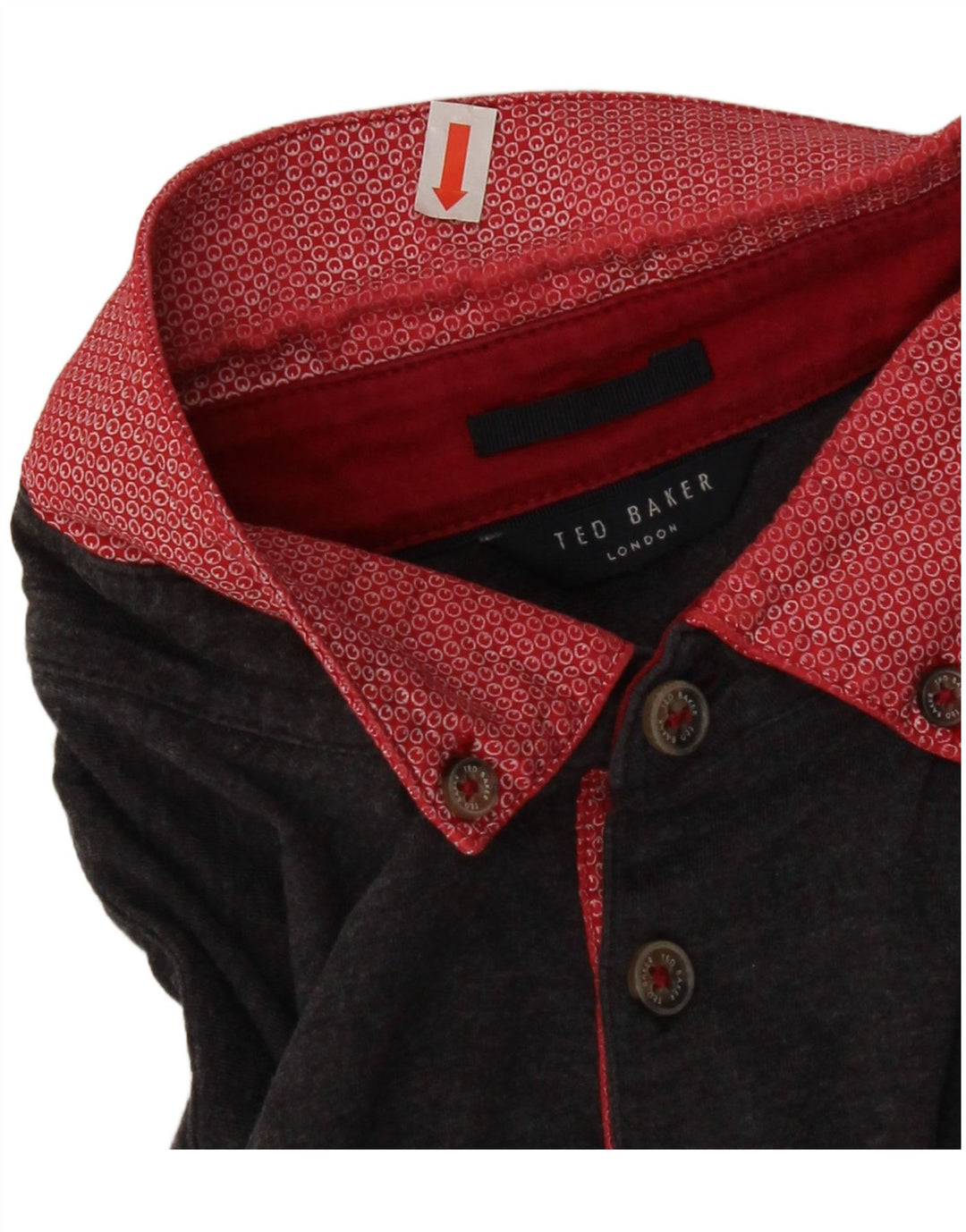 Мужская рубашка-поло Ted Baker XS, серая, хлопковая с цветными блоками