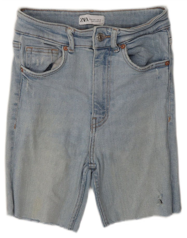 Женские джинсовые шорты Zara EU 36 XS W26 Синие